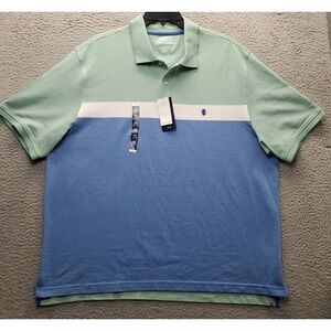 IZOD Golf Polo Shirt Men 2XB Multi Striped Classic Advantage Performance Stretch
